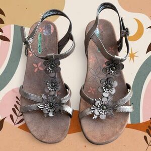 vintage y2k baretraps hippie boho fairy festival “hammond” wedge sandal, sz 7